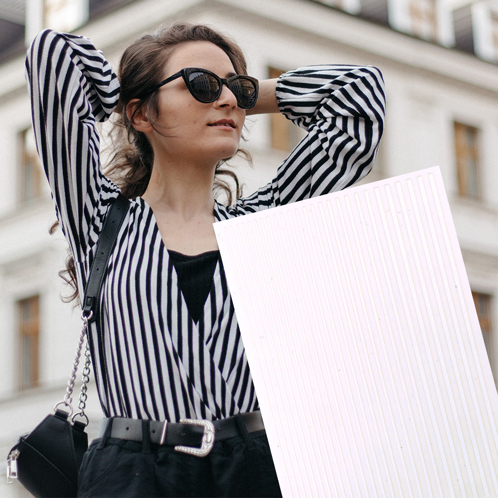 Полоски белые / Stripes white / 1 Stk / Декор для ногтей / Белые полоски