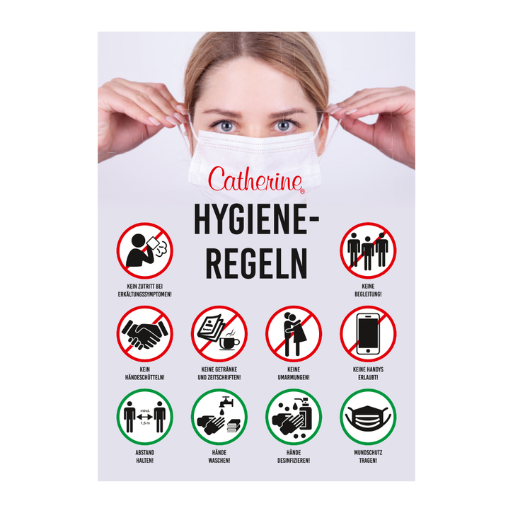 Рекламный постер правила гигиены / Werbeposter Hygieneregeln / 1 Stk / Постер гигиена / Правила
